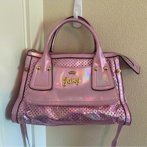 Y2K Juicy Bag in Holographic Pink